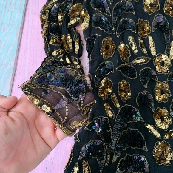 Beautiful vintage sequin long sleeve top - Picture 5 of 10